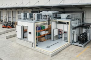 Cella frigorifera industriale con impianto refrigerazione