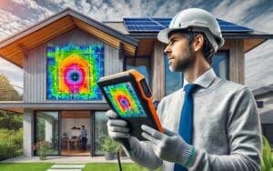 foto di un tecnico che esegue audit energetico