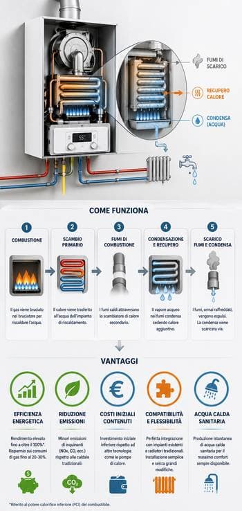 funzionamento di una Pompa di calore e caldaia a condensazione